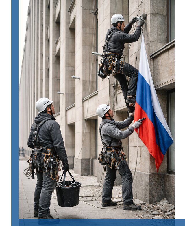 Профессиональная установка флагов на фасаде в Лесне