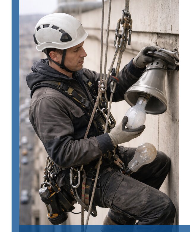 Замена ламп на высоте в Лесне профессионально и быстро