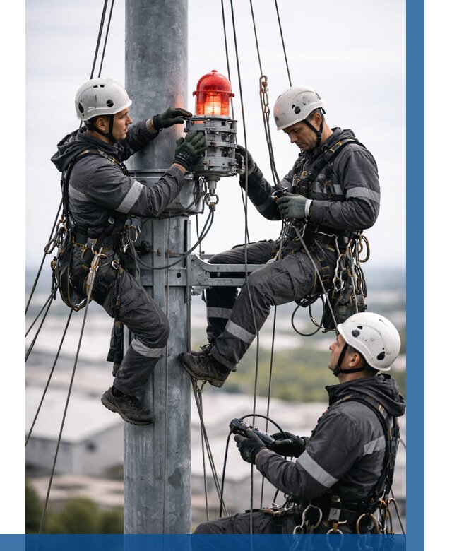 Монтаж заградительных огней в Лесне от 8836 р. | ВЫСОТНИК-Лсн