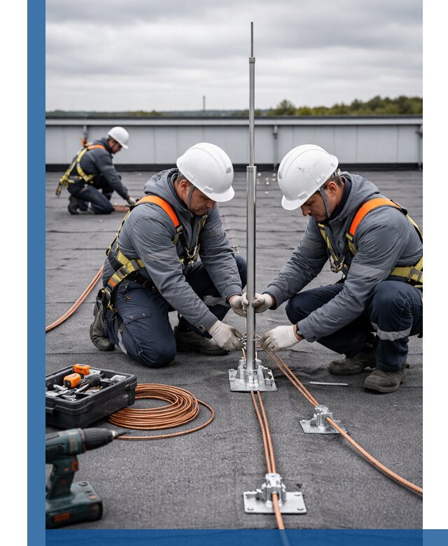 Монтаж молниезащиты на кровле в Лесне под ключ с гарантией