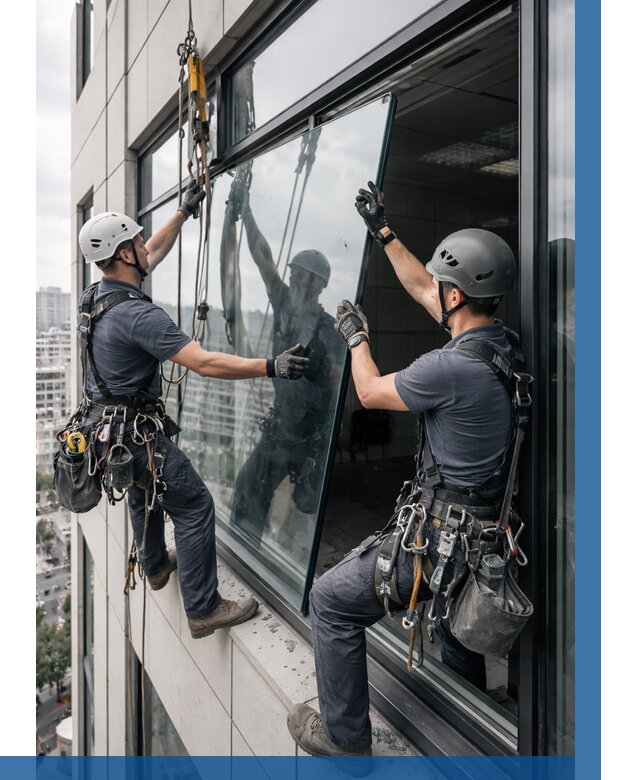 Замена стеклопакетов на высоте в Лесне от 5717 р. | ВЫСОТНИК-Лсн