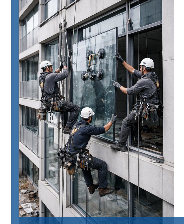Фасадное остекление и монтаж витражей зданий в Лесне под ключ