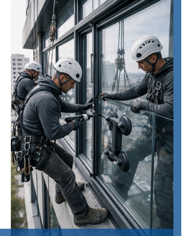 Витражное остекление зданий в Лесне от 3638 р. | ВЫСОТНИК-Лсн