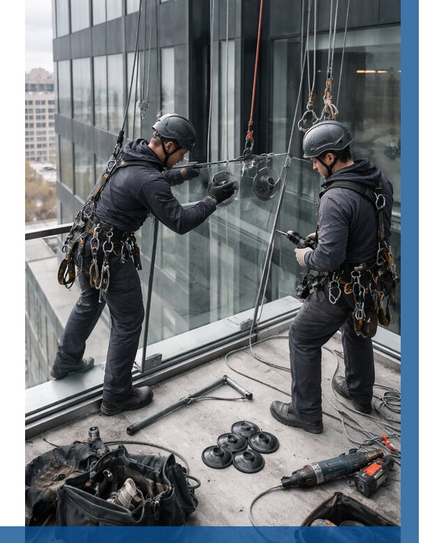 Монтаж стеклянных ограждений в Лесне от 2599 р. | ВЫСОТНИК-Лсн