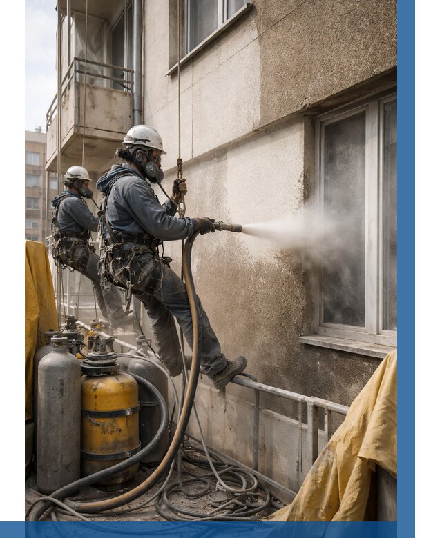 Пескоструйная очистка фасада в Лесне от 676 р. | ВЫСОТНИК-Лсн