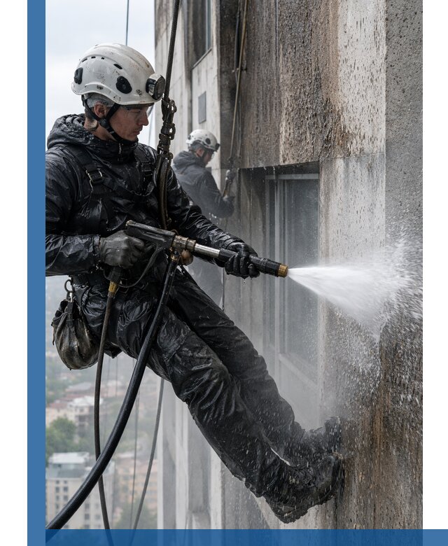 Гидроструйная очистка фасадов и конструкций в Лесне