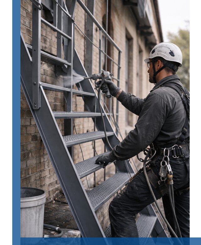 Покраска и антикоррозионная защита пожарных лестниц в Лесне