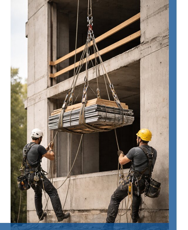 Подъем материала на этаж веревками в Лесне от 1559 р. | ВЫСОТНИК-Лсн