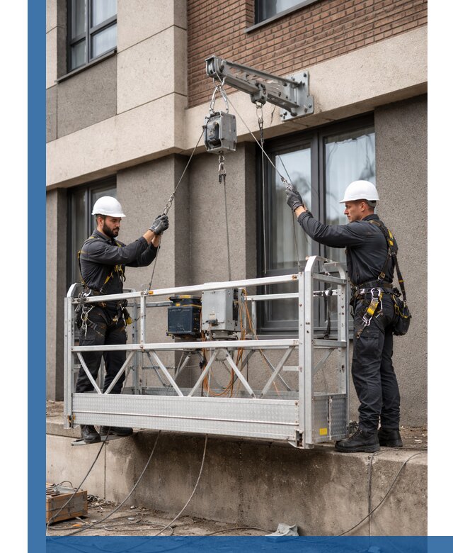 Монтаж и подъем фасадной люльки в Лесне с гарантией безопасности