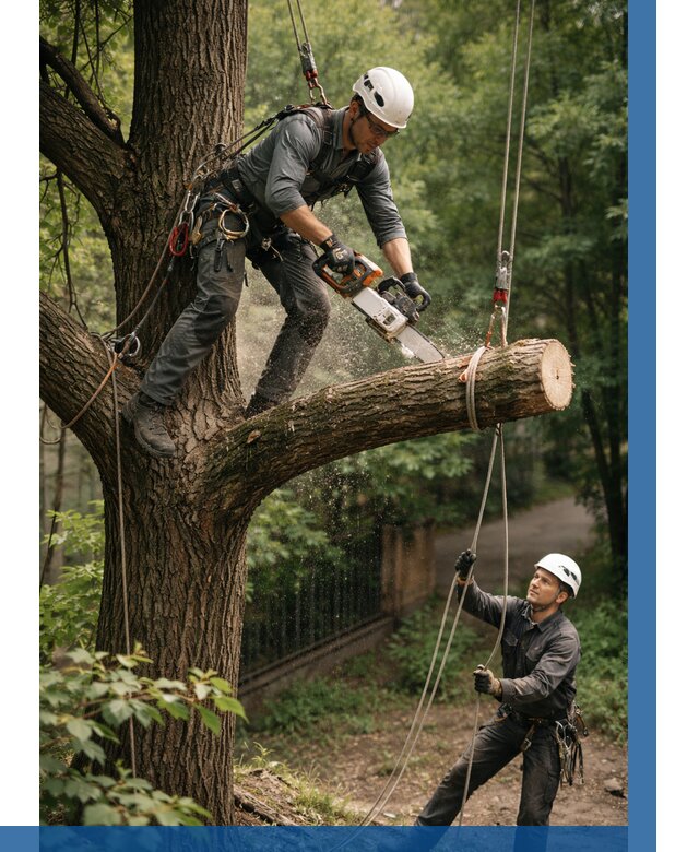 Спил деревьев альпинистами в Лесне от 8316 р. | ВЫСОТНИК-Лсн