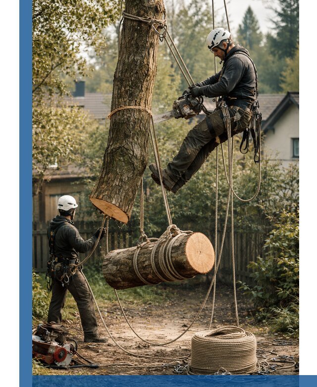 Валка деревьев частями в Лесне, безопасно и аккуратно
