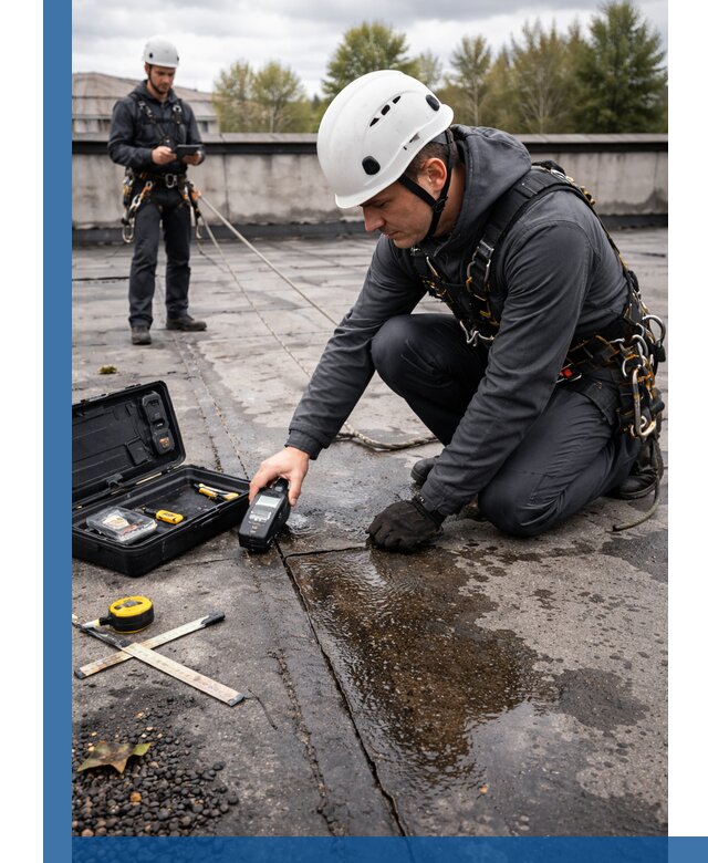 Обследование кровли на протечки и выявление дефектов в Лесне