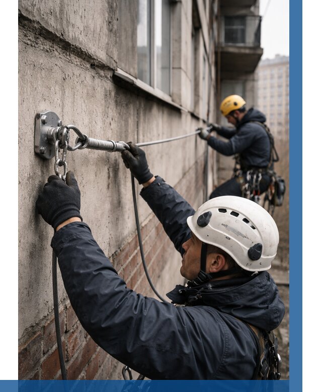 Монтаж анкерных линий в Лесне от 3119 р. | ВЫСОТНИК-Лсн