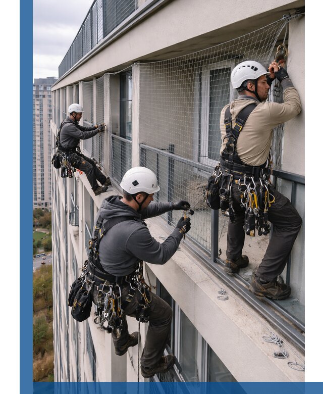 Профессиональный монтаж защитной сетки от птиц в Лесне